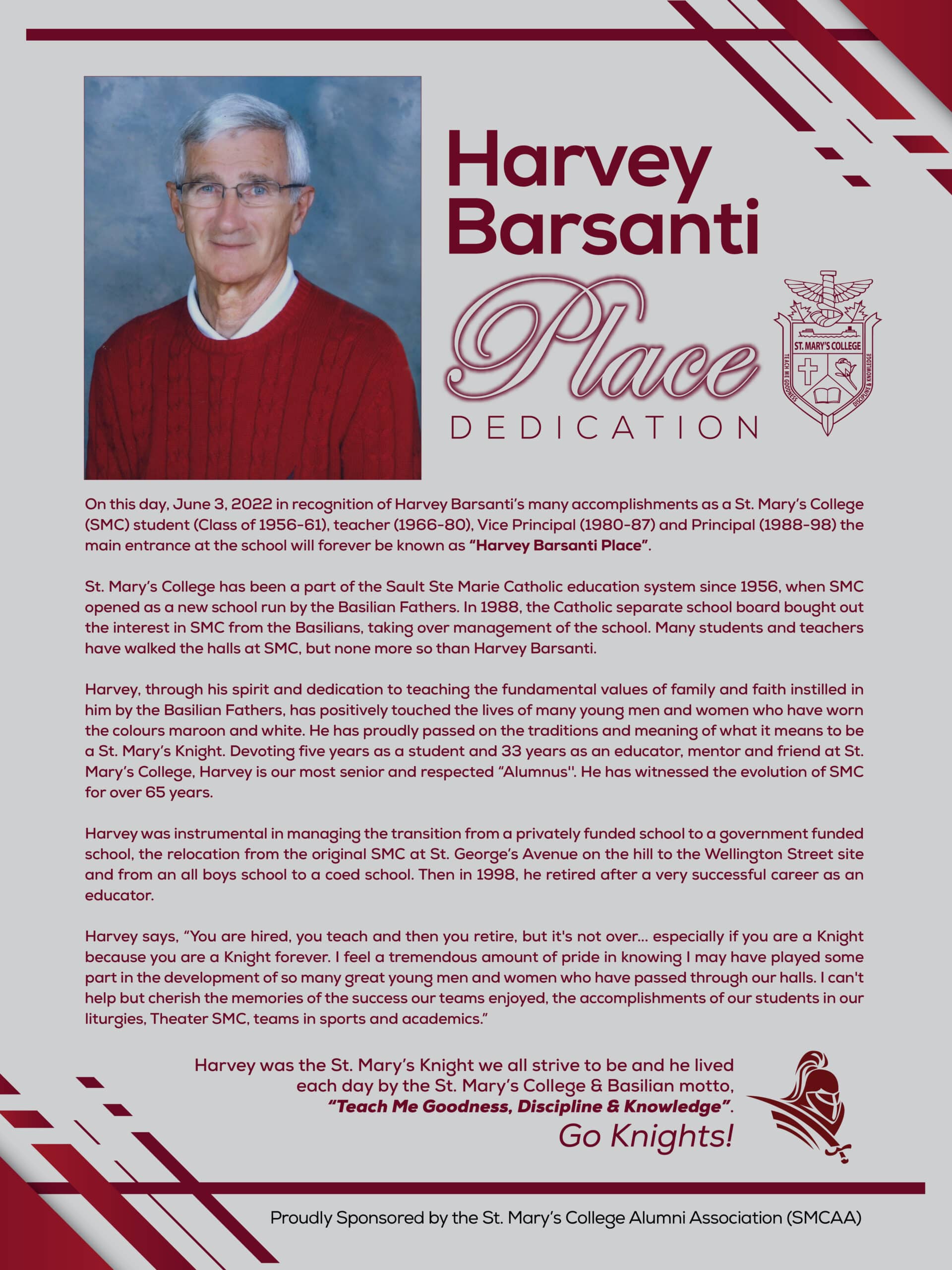June 3, 2022 Harvey Barsanti Place Dedication